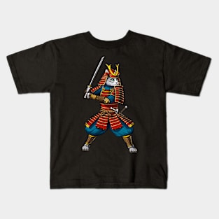 Cat Japanese Samurai Ninja Kids T-Shirt